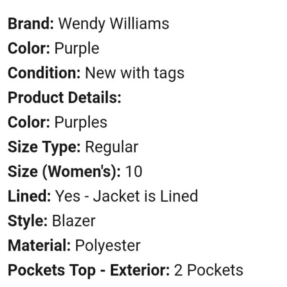 Wendy Williams  Lavendar Microfiber "SUEDE" BLAZER wire rim collar 14W - Picture 4 of 5